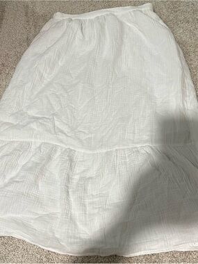 Banana Republic White Cotton Gauze Maxi Skirt